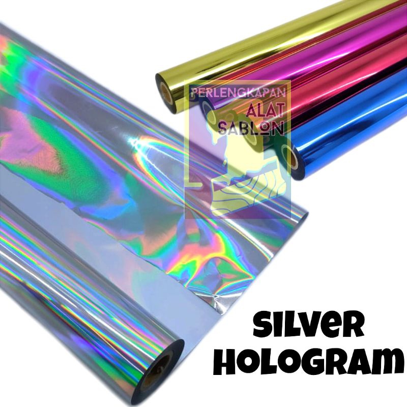 

PLASTIK KERTAS FOIL SABLON SILVER HOLOGRAM 60CMX5M