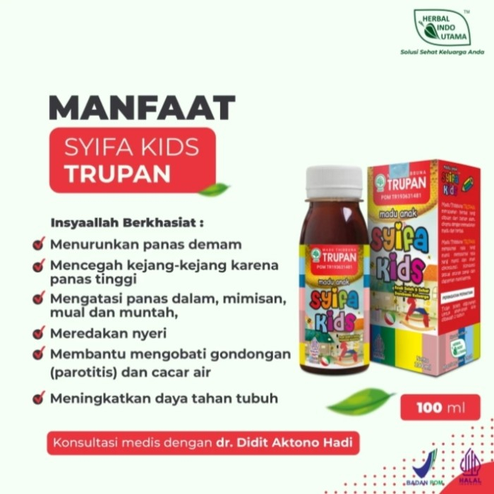 

SYIFA KIDS TURPAN 100ML MADU ANAK UNTUK DEMAM 100ML