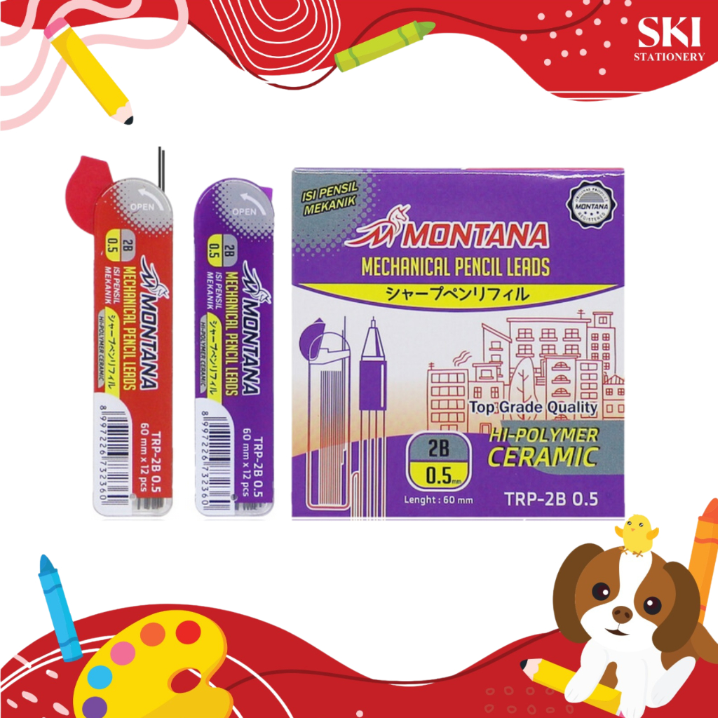 

Isi Pensil Mekanik / Isi Pensil Pilot / Refill Pencil Leads 0.5mm Montana