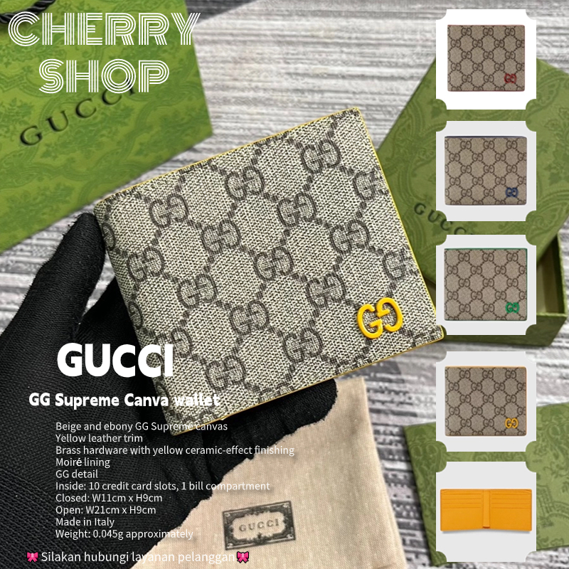 ✅NEW ✨Gucci GG Supreme Canva wallet✨Dompet pria Gucci