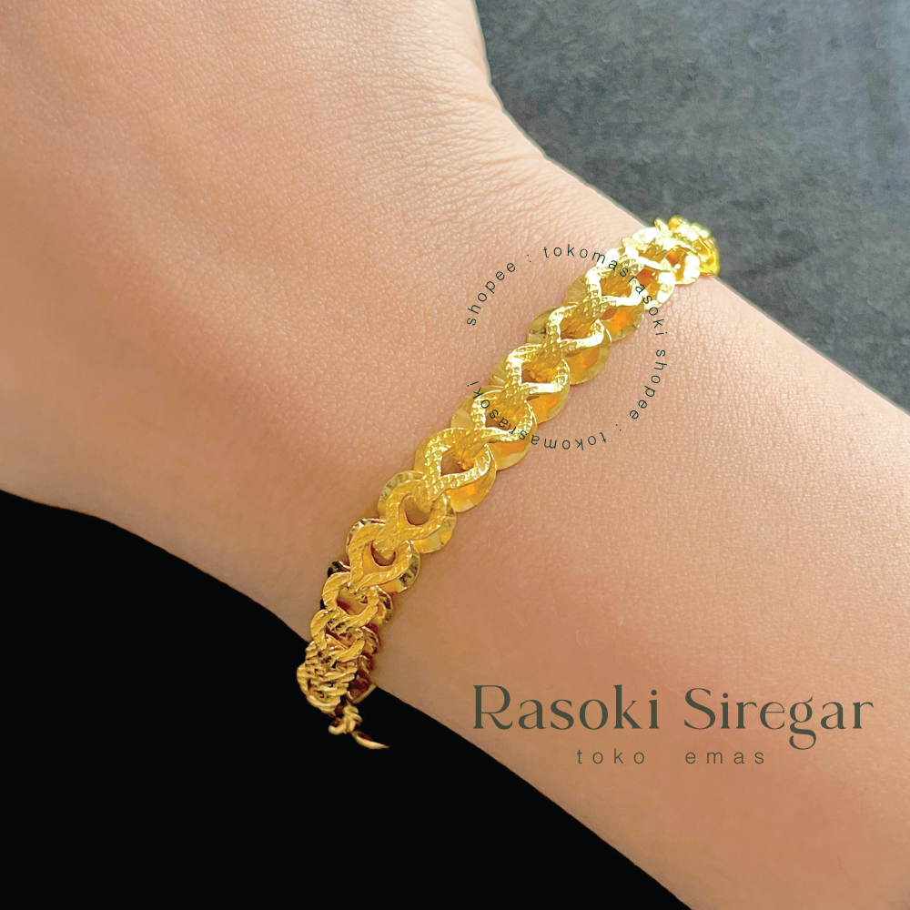 GELANG 10gr-20gr EMAS 24 LM LONDON 99,9% MAS TOBA