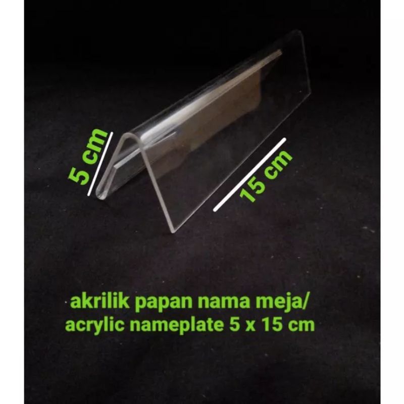 

Papan nama akrilik Acrylic 5x15 CM Tebal 2mm Satu sisi
