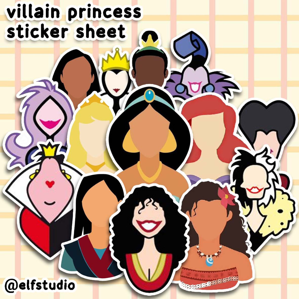 

Stiker Villain Disney Princess Silhouette Vector Sticker Animasi Kartun Planner DIY Scrapbook Journal Book Dekor Kartun Buku Jurnal Lucu