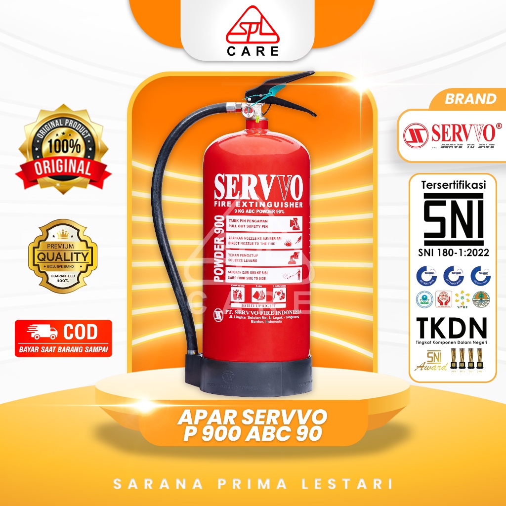 APAR SERVVO 4,5 KG RACUN API 90% SNI, 4,5KG ABC POWDER 90% (UL), APAR SNI - SERVVO