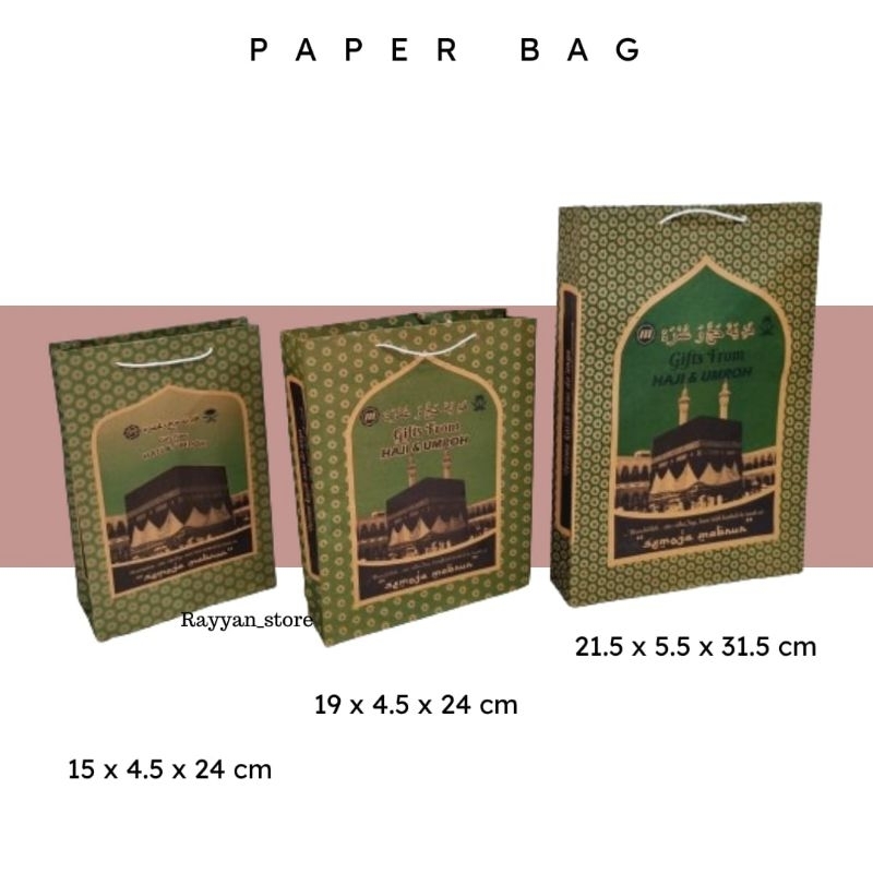 

Paperbag tempat souvenir oleh-oleh Umroh dan Haji