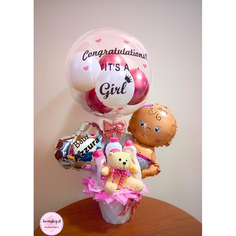 Hampers Baby New Born / Buket Balon Hadiah Bayi / Hadiah Kelahiran Bayi / Gift Baby New Born