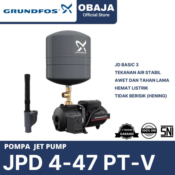 Grundfos JPD 4-47 PT - V - JD Basic 3 / Pompa Air Sumur Dalam Jet Pump JPD 4-47PT-V Grundfos