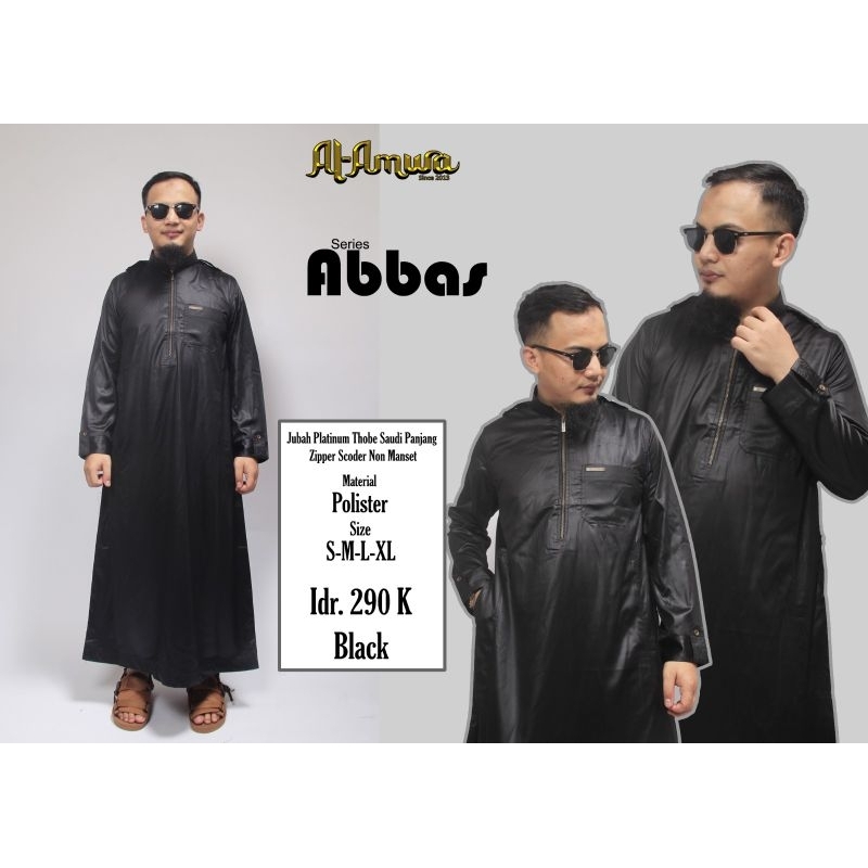 [AL AMWA] jubah THOBE Al amwa abbas Zipper Platinum Al amwa jubah muslim