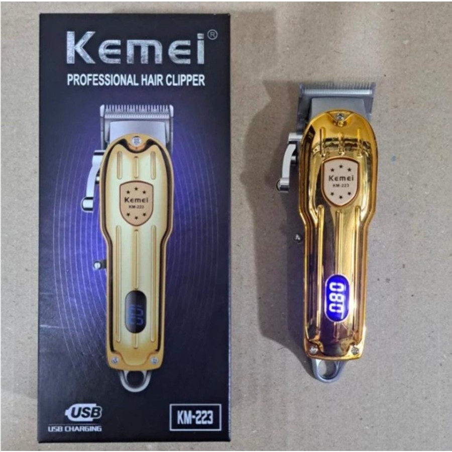 ALAT CUKUR RAMBUT KEMEI KM-223 BODY ABS GOLD