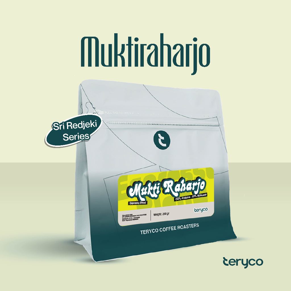 

Teryco Roasters - 1KG 200gr Muktiraharjo 50 Arabica 50 Robusta / Sri rejeki Series / Kopi Arabica Premium / Biji Kopi Robusta / Kopi Blend Arabika Robusta / House Blend Coffee / Biji Kopi Arabika