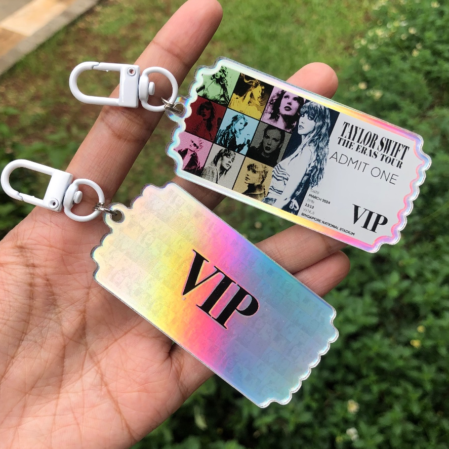 Taylor Swift The Eras Tour Singapore VIP Hologram Ticket Keyring