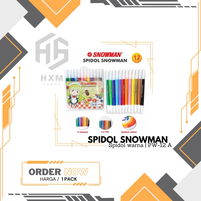 

Spidol SNOWMAN 12 Warna PW-12A