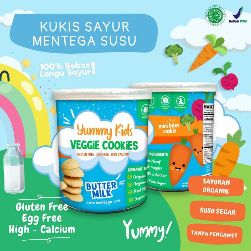 

Snack Cookies Sayur Organik Buttermilk Gluten Free Egg Free Tanpa Pengawet Pelangi Anak