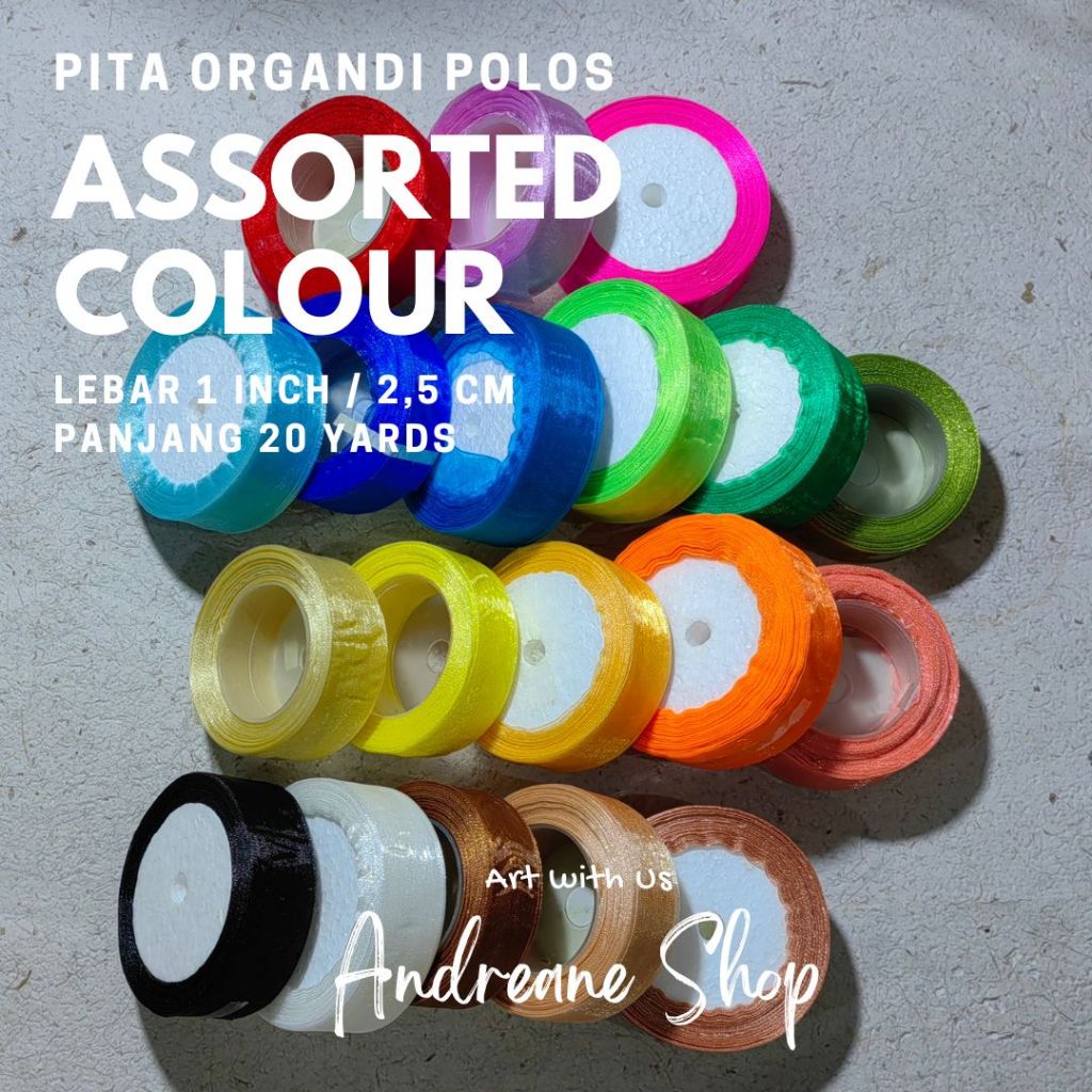 

Pita Organdi Polos 1 inch 2,5 cm