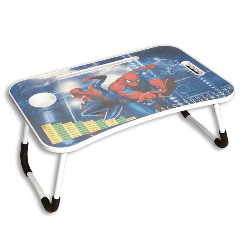 meja lipat polibeli kaki besi, motif ukuran 60x40, tebal meja 5cm karakter, harga terjangkau, kuwali