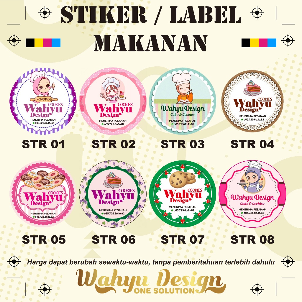 

Stiker / Label Makanan / Kue / Snack "CROMO CUTTING