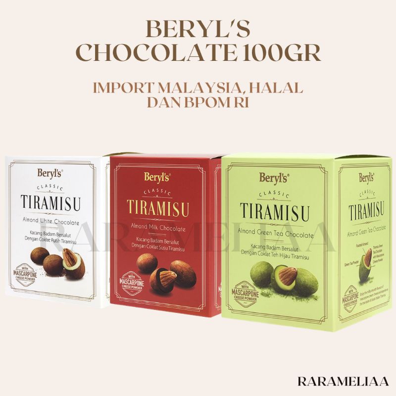 

100gr BERYL'S TIRAMISU CHOCOLATE IMPORT OLEH OLEH MALAYSIA BERYLS halal hampers lebaran cokelat lebaran coklat beryls