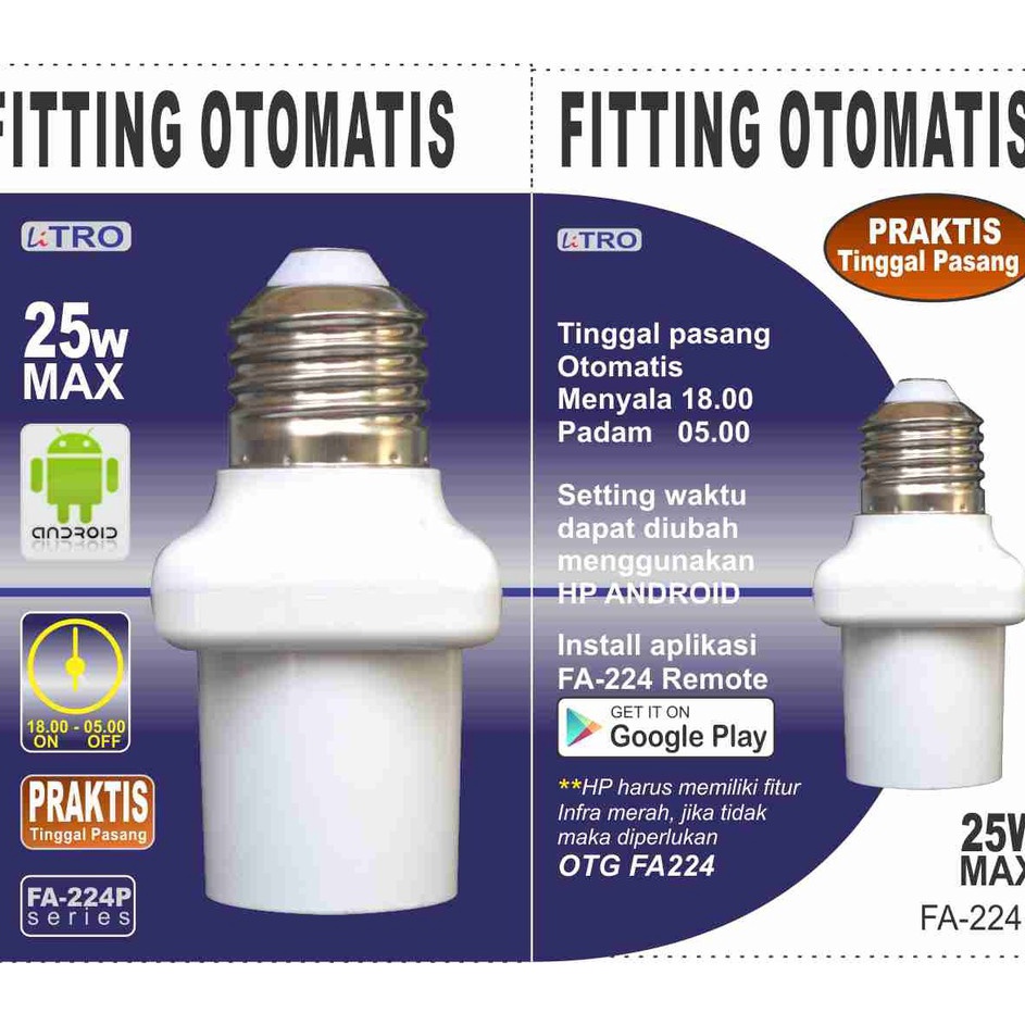 GTm Fitting lampu otomatis dengan timer