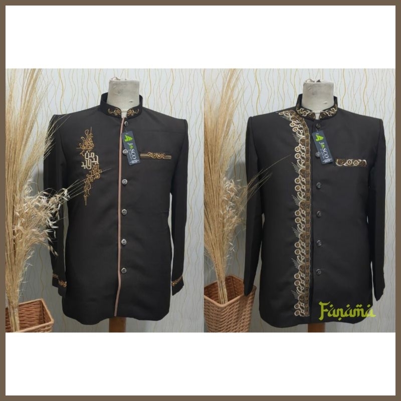 Jasko Warna Coklat Tua Jas Koko Premium Baju Atasan Pria Jasko Motif Bordir
