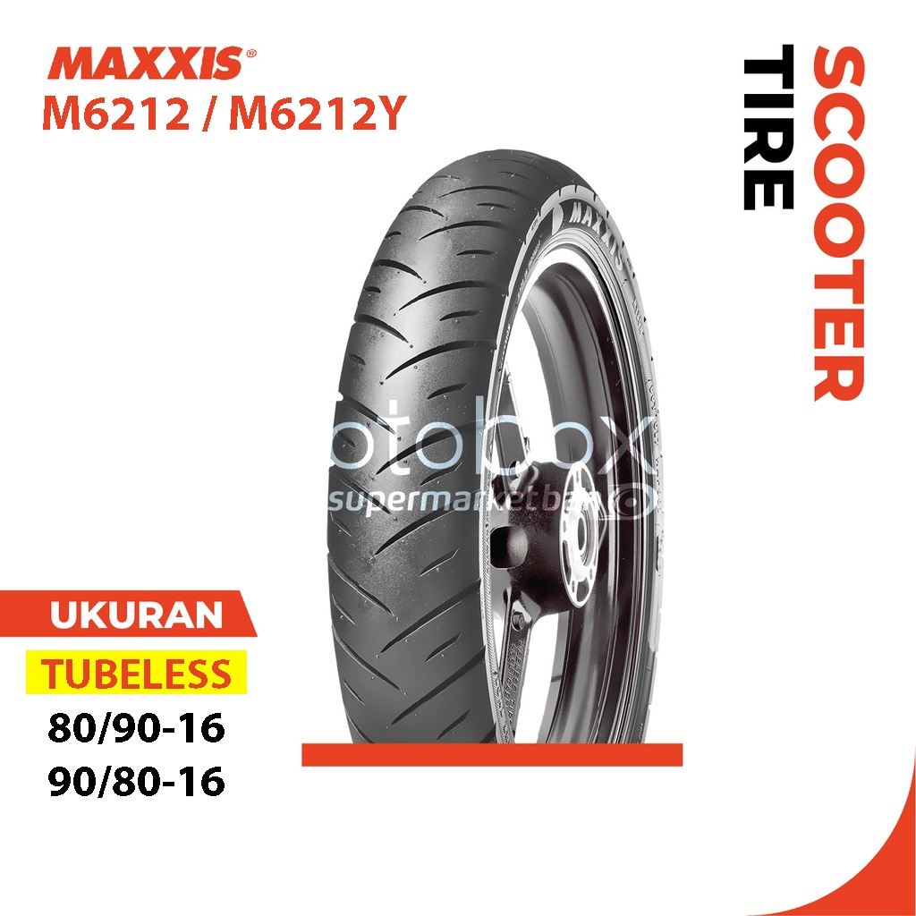 Ban Luar Motor Maxxis M6212 / M6212Y Tubeless Ring 16 Ukuran 80/90 90/80