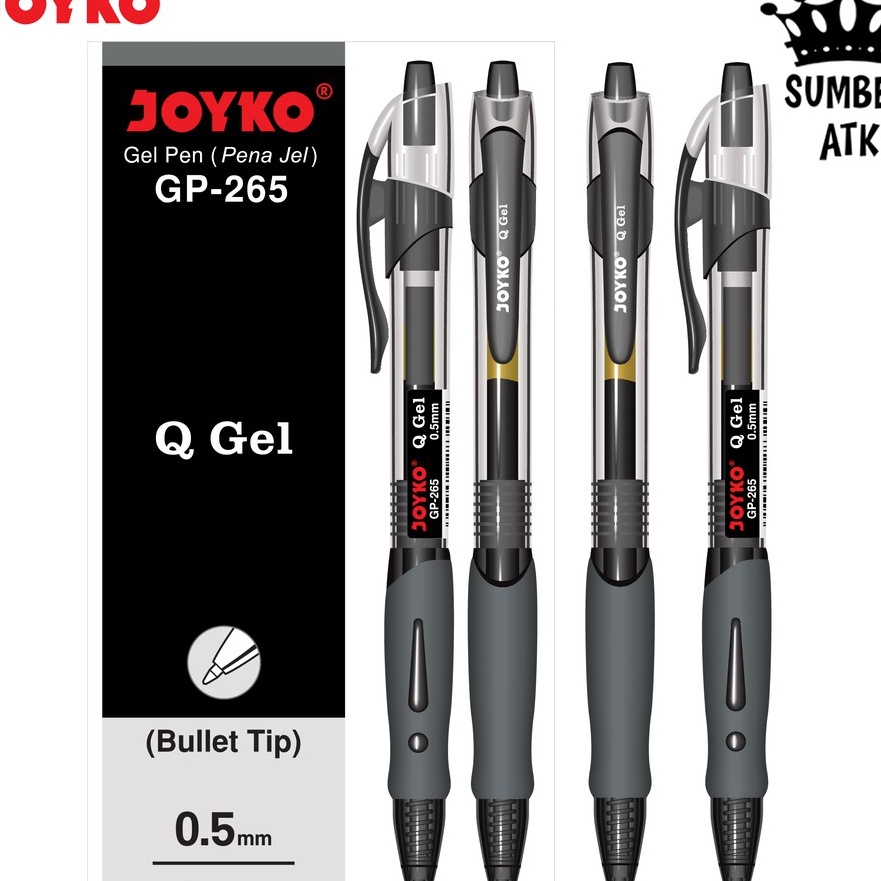 

Spesial Gel Pen Joyko GP265 Black Blue Red Q 1 Lusin 1 Box 12 PCS Gel 5 mm Pulpen Pena Mirip K1