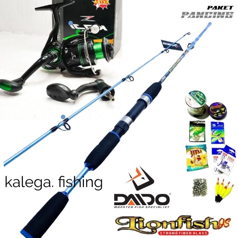 Set Pancing Daido Shikari Fiber padat Lengkap Japan Style 16 kg