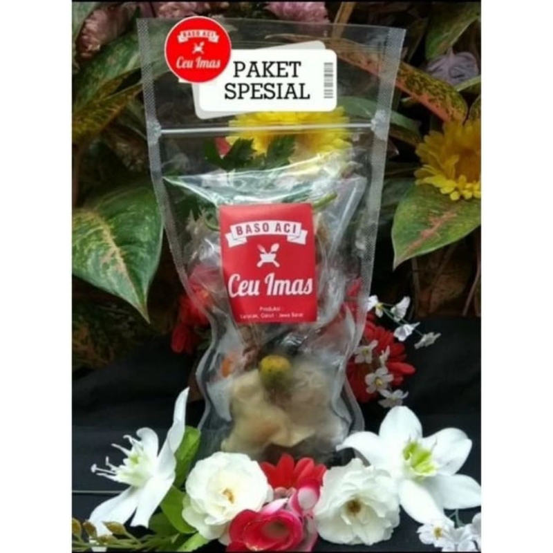 

Paket Spesial (5 BUNGKUS) Baso Aci Ceu Imas Asli Has Garut