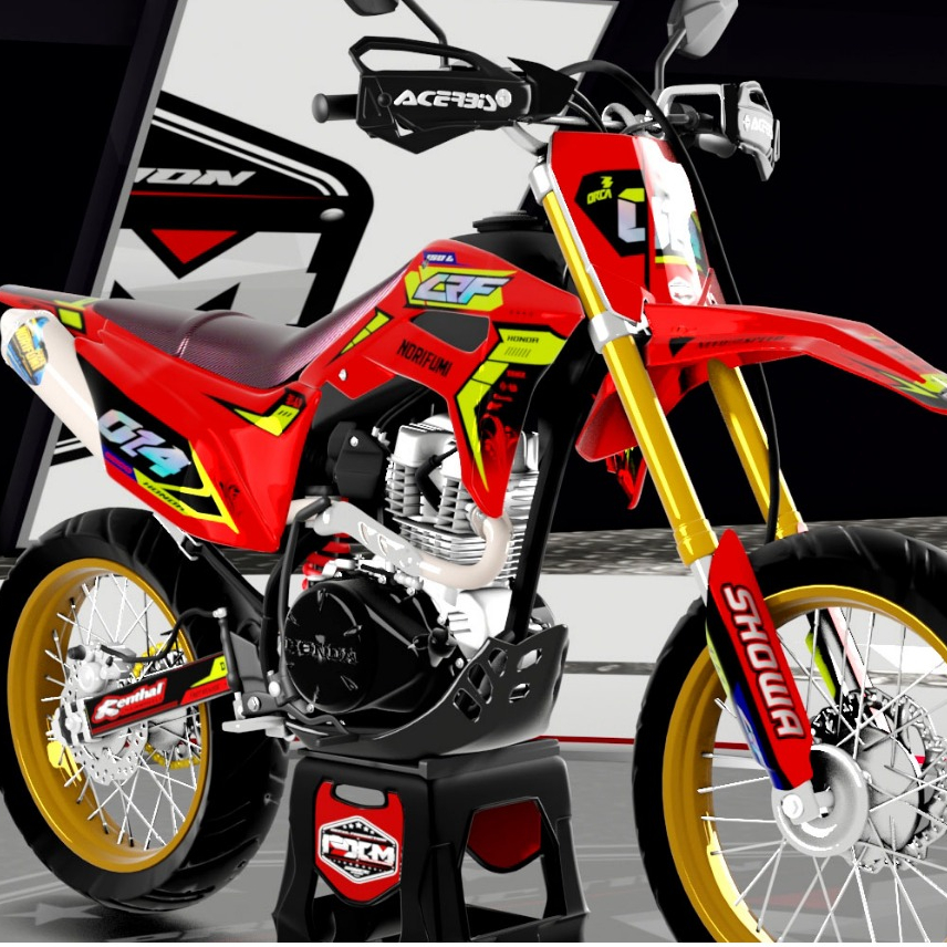 Decal CRF Merah Stabilo Fullbody Dengan Kombinasi Hologram