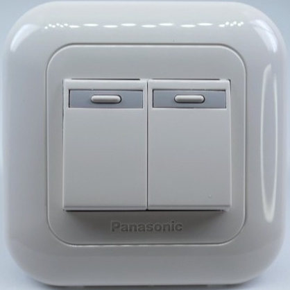 Ai Saklar sakelar seri double 2 tombol lampu IB panasonic tanam