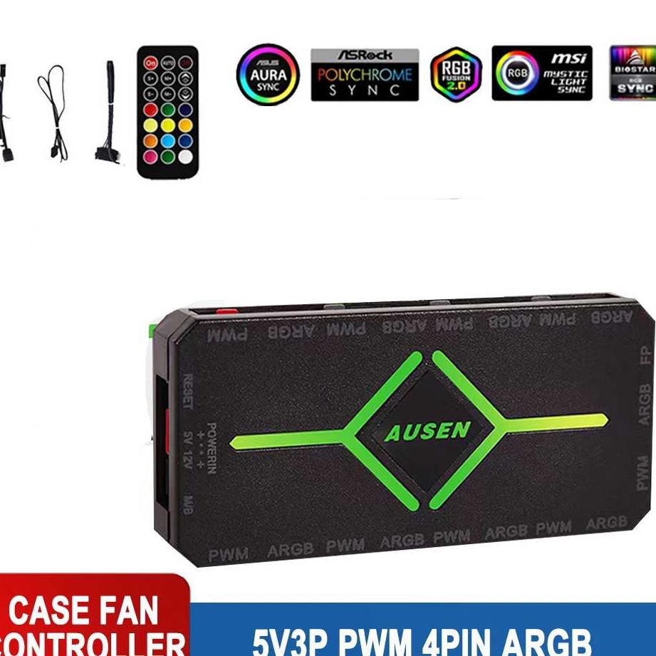 GROSIR AUSEN ARGB Controller Kipas CPU 5V 3pin RGB with Remote Control  A34AUSEN ARGB Controller Kip
