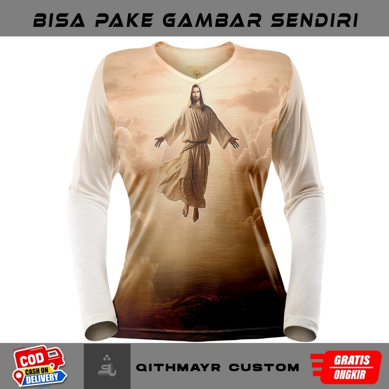 baju rohani yesus kristus 3D / t-shirt jesus di di langit / baju keagamaan kristus yg membeli semoga