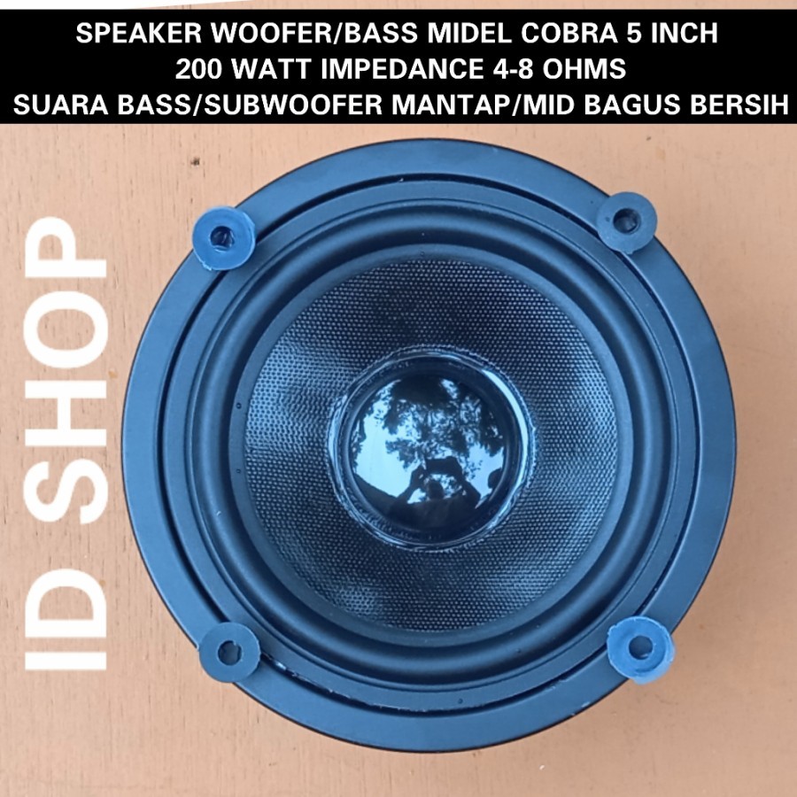Speaker 5 inch 200Watt 4-8 Ohms Karakter Bass Sun