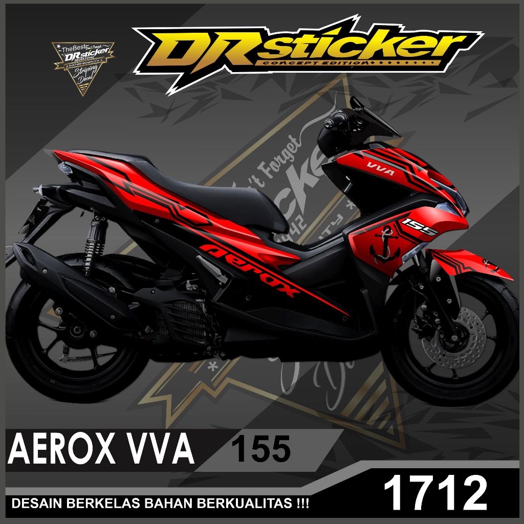 Original Asli Decal stiker list motor Yamaha Aerox VVA 155 Merah Full