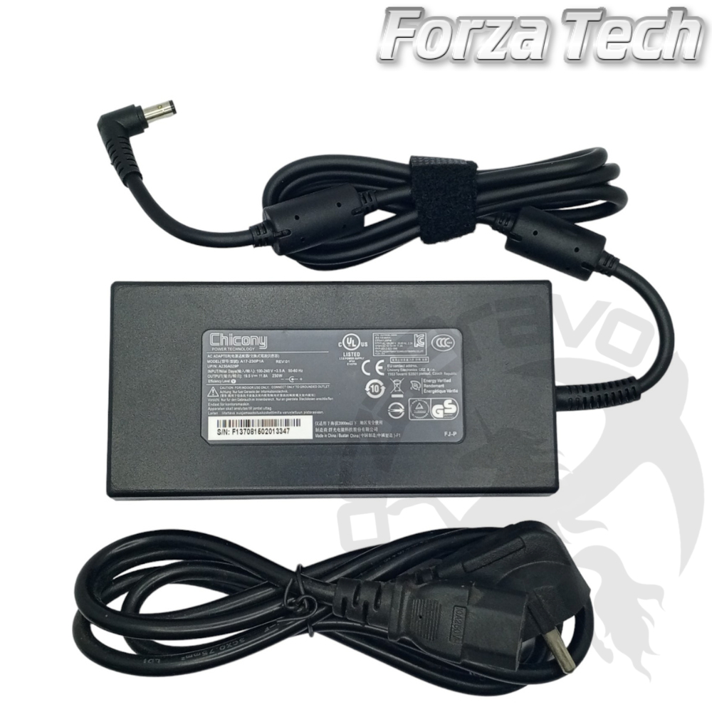 Adaptor Charger Chicony  Laptop Gaming Untuk Sager NP8356 i7-8750H RTX2070 15.6 " 19.5V 11.8A (5.5*2