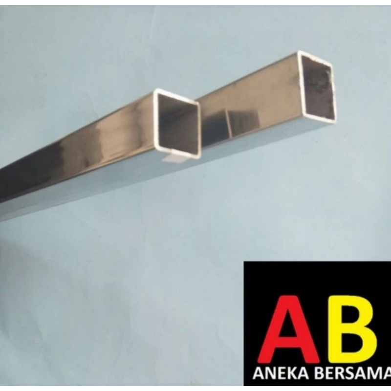 Hollow Stainless Steel Mirror 2cm x 2cm Tebal 1.2mm 119.5cm