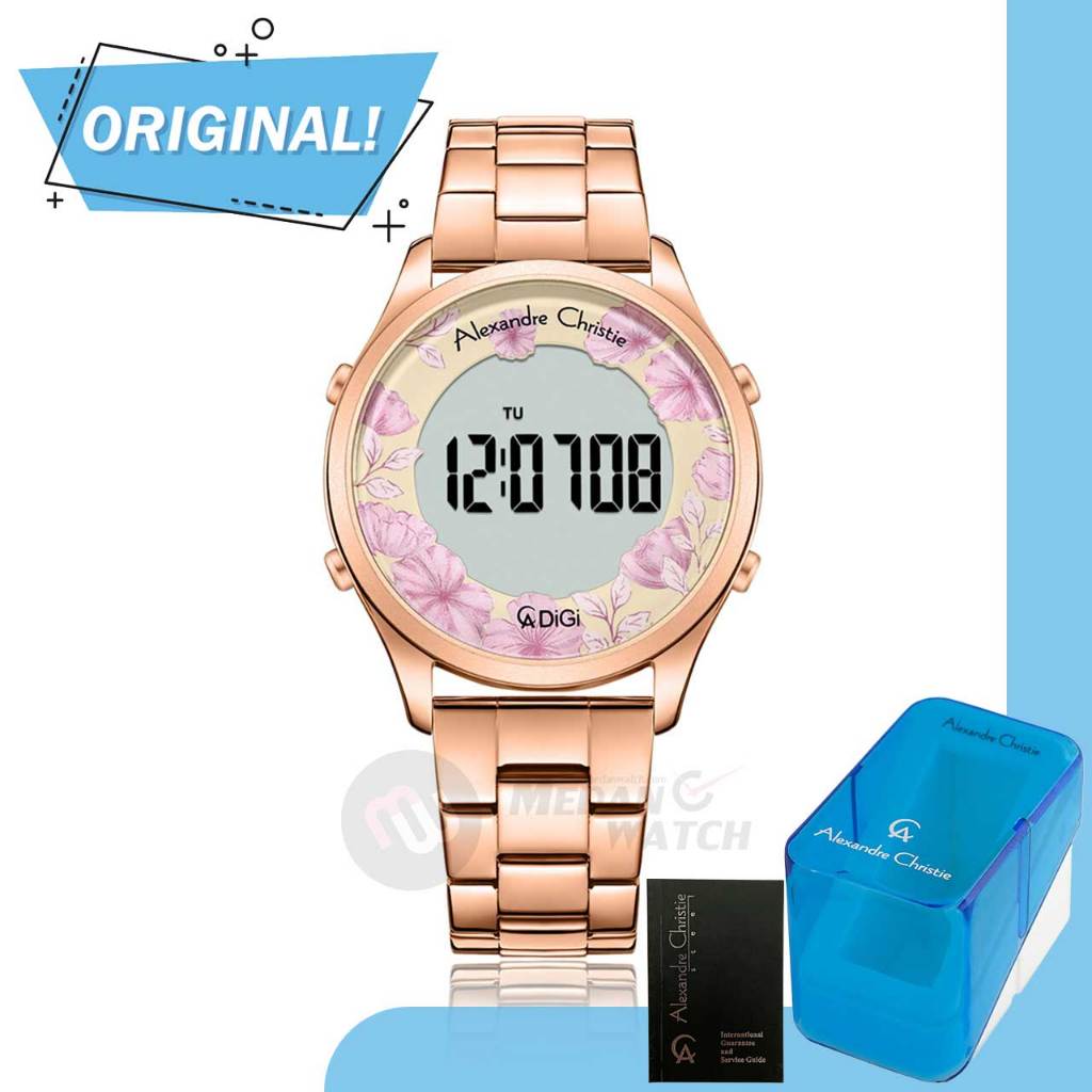 Jam Tangan Wanita Digital Alexandre Christie 9363LH AC9363 AC 9363 LH 9363 LHBRGLK Original Garansi 