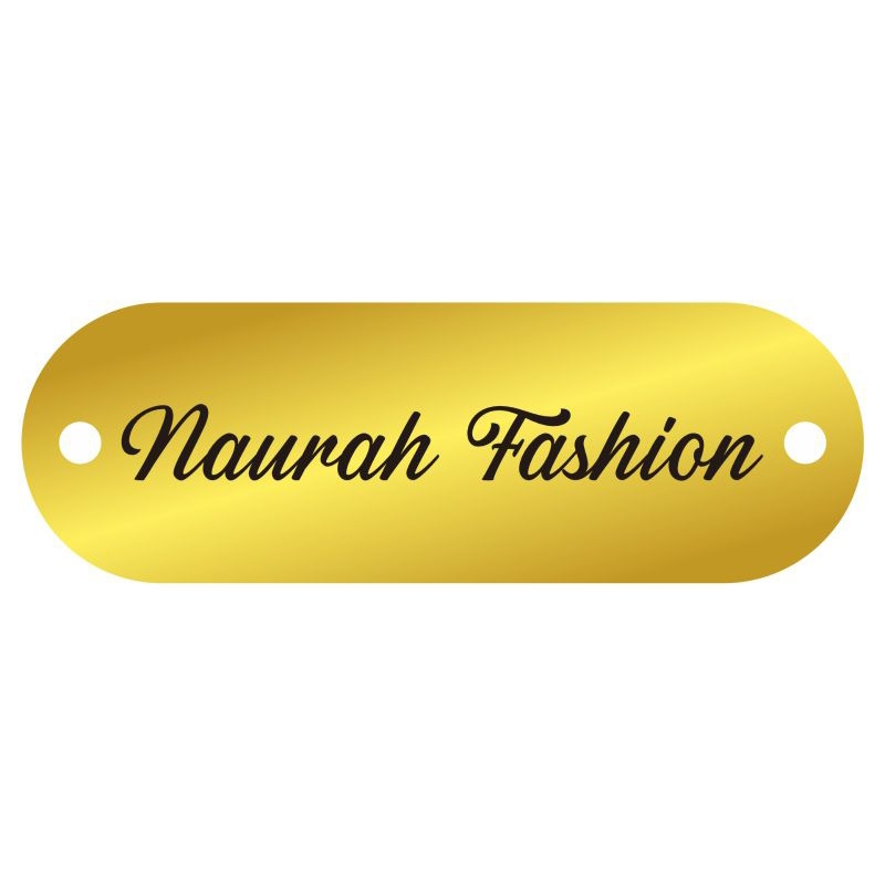 

label akrilik Naurah Fashion gold 1*3 tulisan hitam 50 pcs