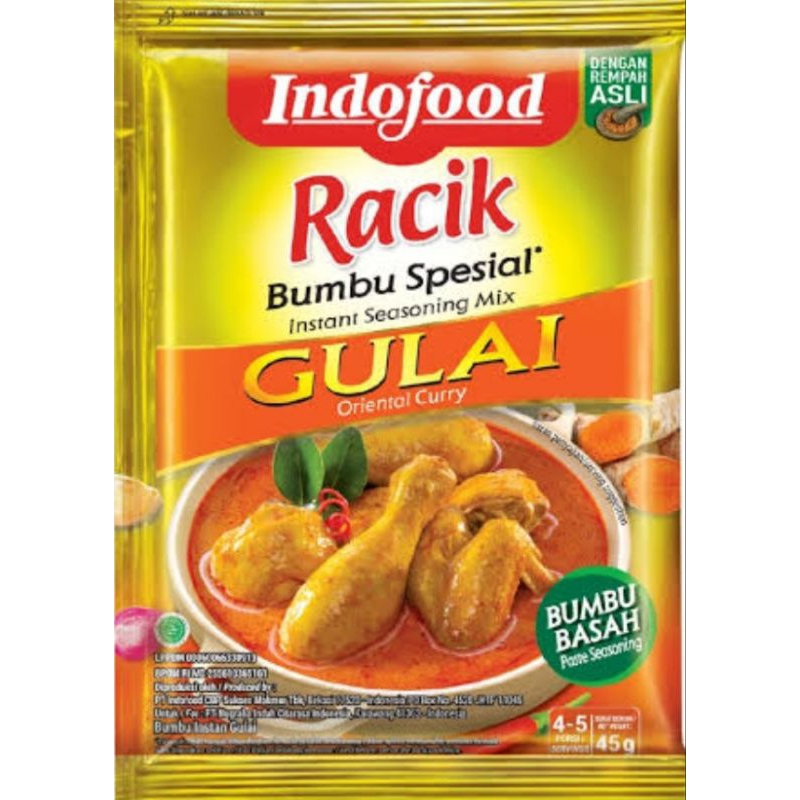 

Indofood Racik Bumbu Spesial Gulai Instant Paste Seasoning Mix Gulai Bumbu Basah Oriental Curry Lengkap Dengan Santan Bumbu Masak Instan