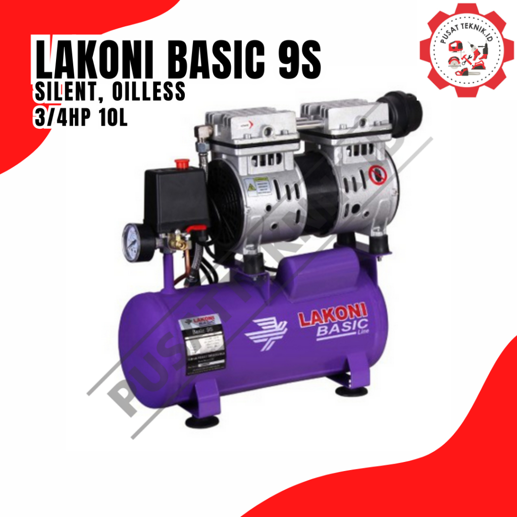 LAKONI BASIC 9S Mesin Kompressor Lakoni Basic 9s Kompreesor Silent Tanpa Oli-Oilless