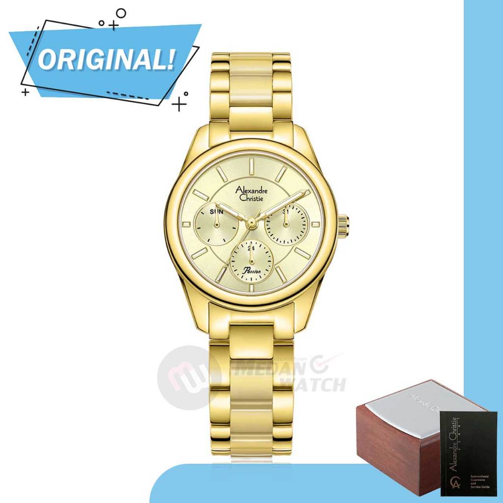 Jam Tangan Wanita Analog Alexandre christie 2A92BF AC2A92 AC 2A92 BF 2A92 BFBGPOR Original Garansi R