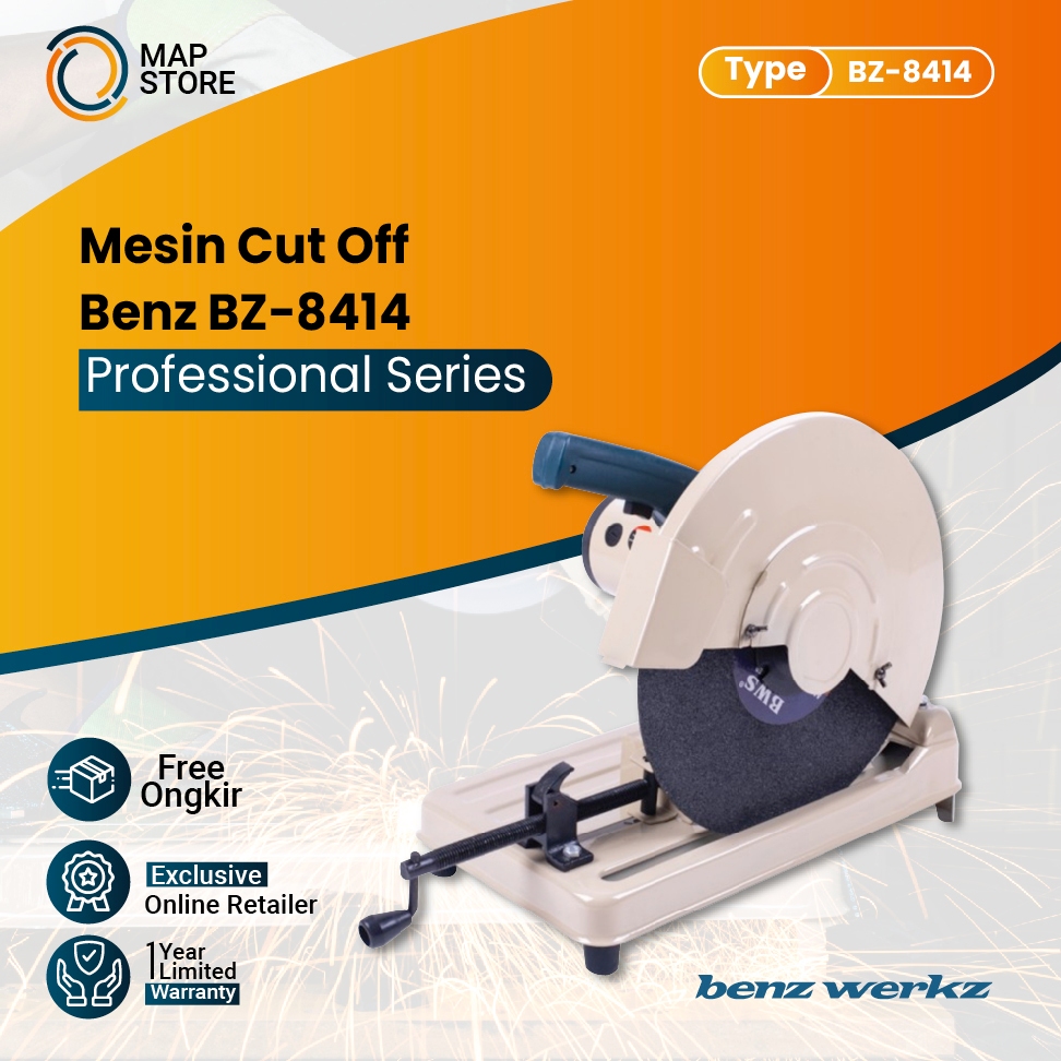 Mesin Gerinda Duduk Besi / Mesin Potong Besi / Cut Off Machine 14" By Benz BZ 8414