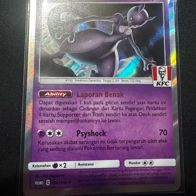 mewtwo promo kfc TCG pokemon indonesia ori