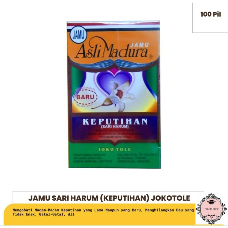 Jamu Sari Harum Keputihan Isi 100 Pil Asli Madura