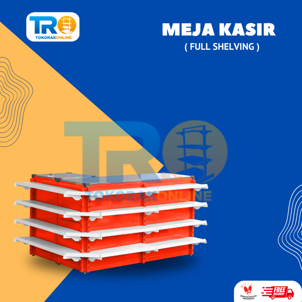 MEJA KASIR FULL SHELVING MINIMARKET TERMURAH