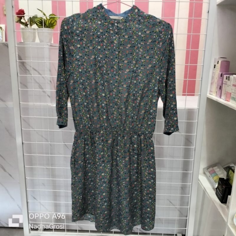 BAJU VINTAGE IMPORT // TUNIK MOTIF BUNGA KECIL // NADHA GROSIR