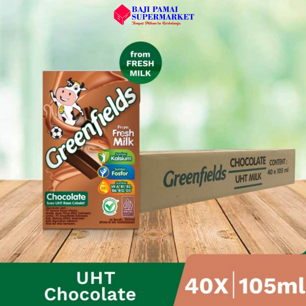 

[LEBIH HEMAT] Susu Greenfields UHT Chocolate 105 mL x 1 Karton