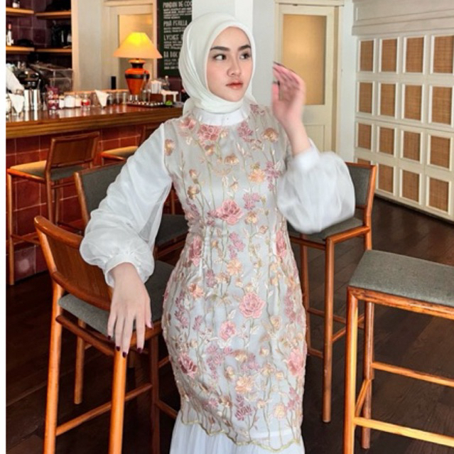 MAHARANI DRESS duyung brokat bunga muslim wanita gamis mewah elegant kondangan pesta