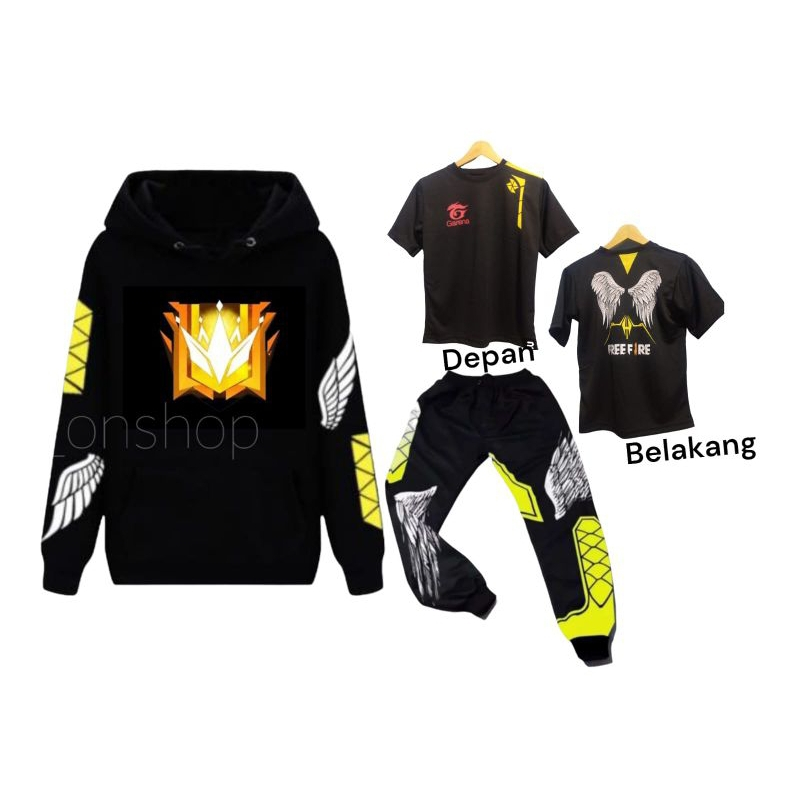 Jaket Free Fireee Anak HoodieFree Fire Grandmaster Celana Angel Anak Laki Laki Usia 7-15th