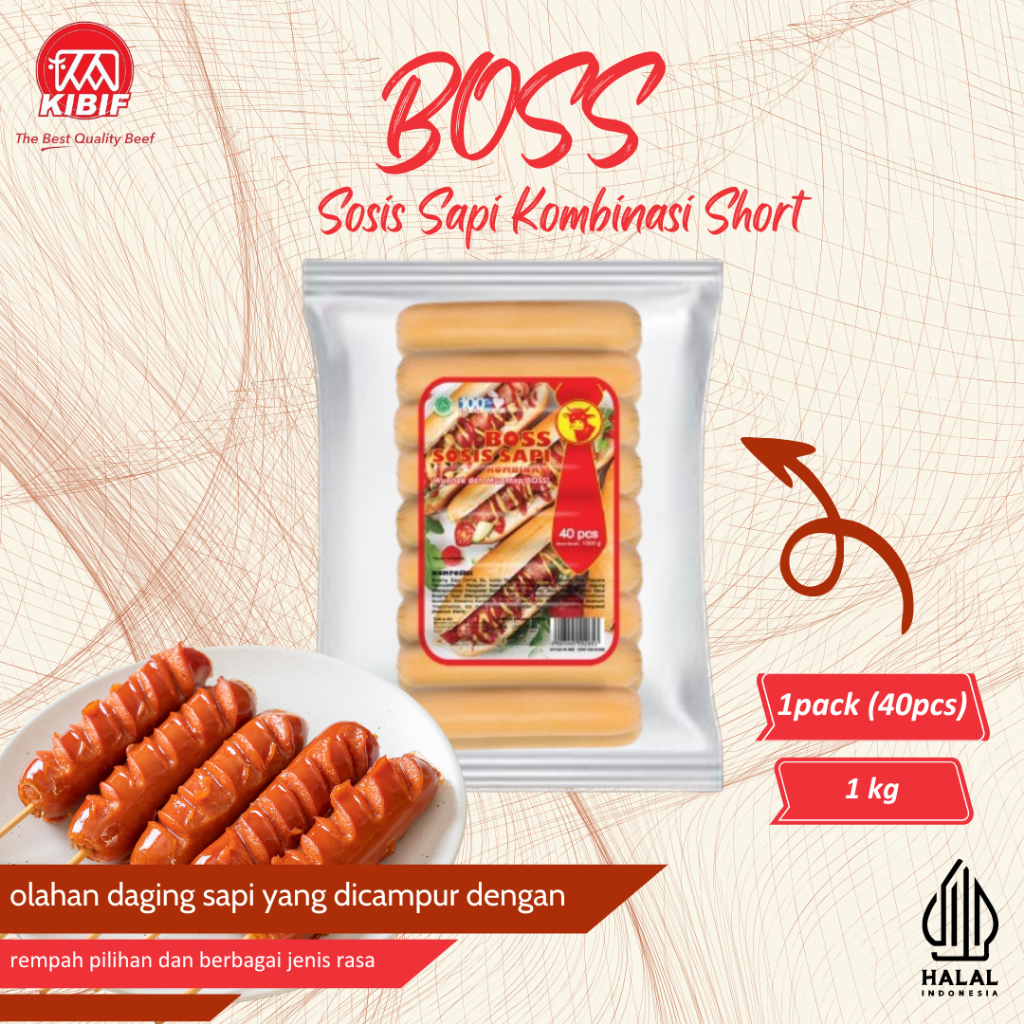 

BOSS Sosis Sapi Kombinasi Short 1000 gr (1kg)