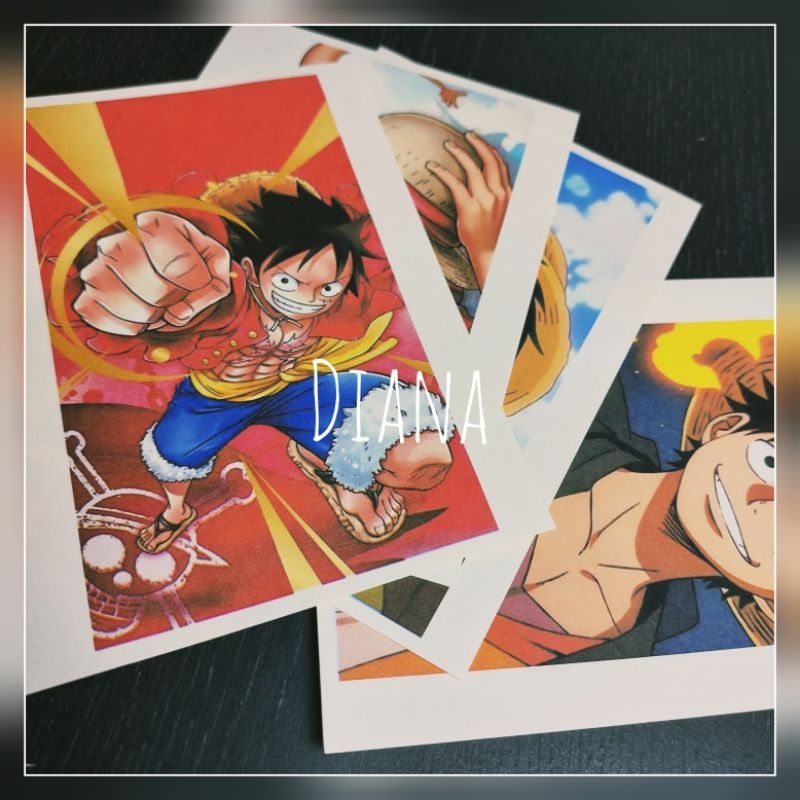 

A6 stiker kertas Luffi One Piece sticker doff murah Random